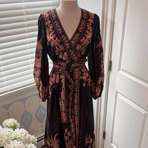 Zimmermann Black floral print maxi dress size 3
